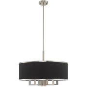 Nickel Seven Light Metal Dimmable Chandelier With Shades