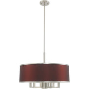 Nickel Seven Light Metal Dimmable Chandelier With Shades