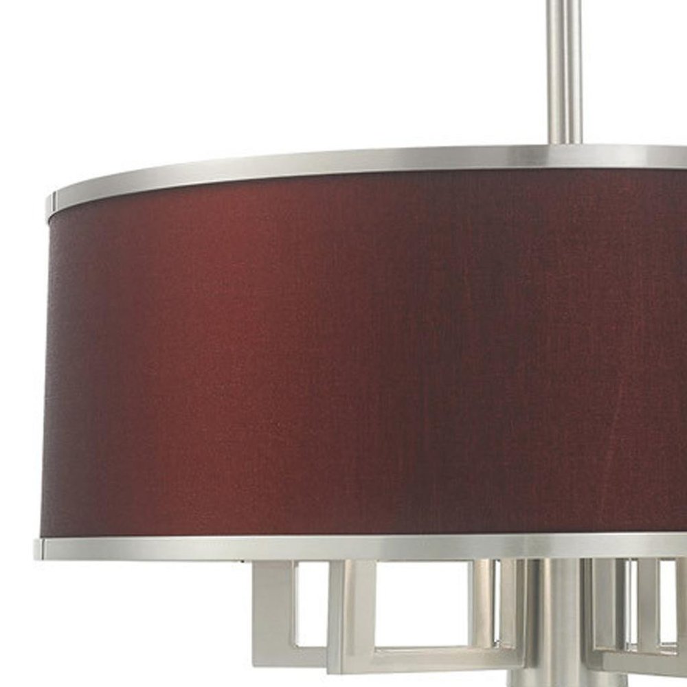 Nickel Seven Light Metal Dimmable Chandelier With Shades