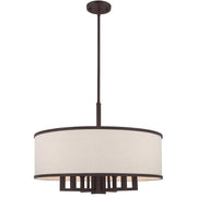 Bronze Seven Light Dimmable Chandelier With Shades