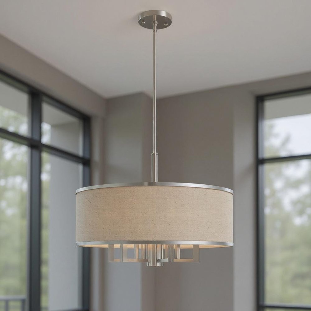 Seven Light Dimmable Chandelier With Shades