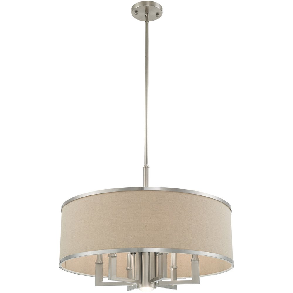 Seven Light Dimmable Chandelier With Shades