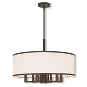 Bronze Seven Light Dimmable Chandelier With Shades