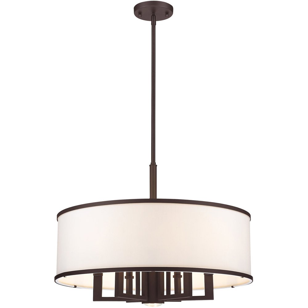 Bronze Seven Light Dimmable Chandelier With Shades