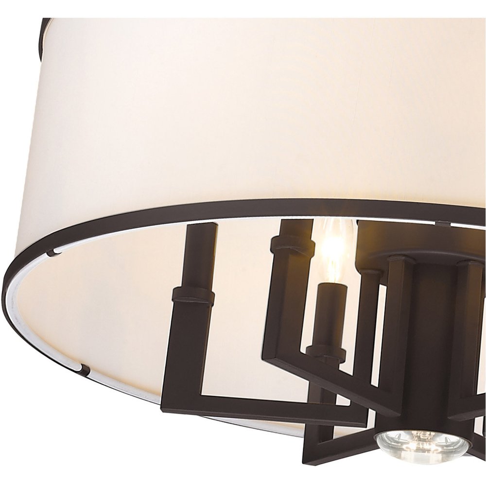 Bronze Seven Light Dimmable Chandelier With Shades