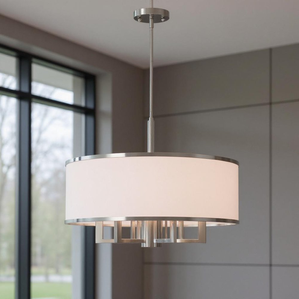 Six Light Dimmable Chandelier With Shades