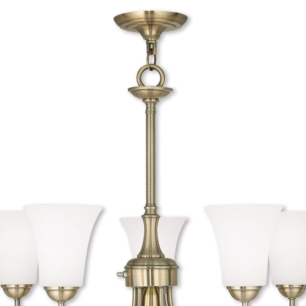 Six Light Dimmable Chandelier With Shades