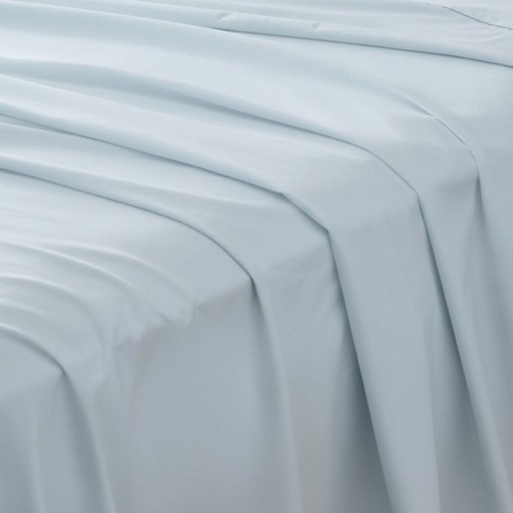 Four Piece Light Blue Cotton King Sheet Set