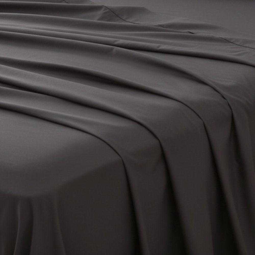 Four Piece Charcoal Cotton Queen Sheet Set