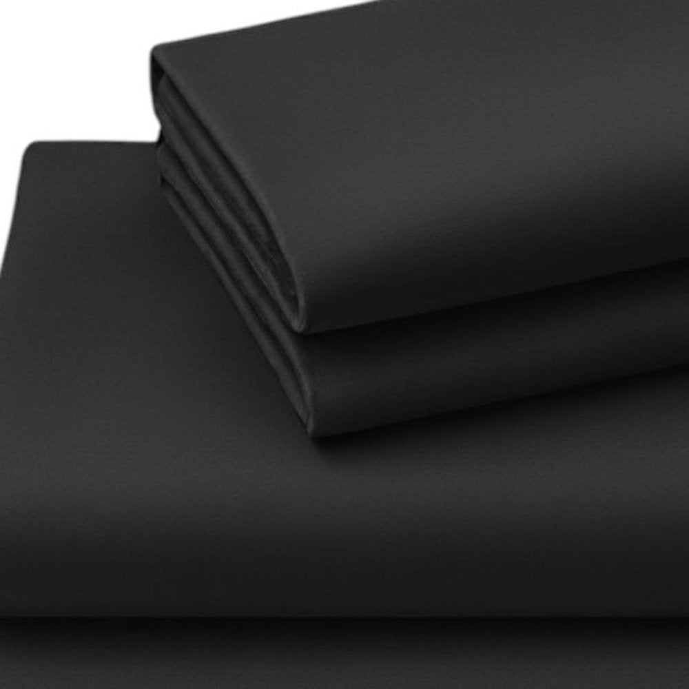 Four Piece Charcoal Cotton King Sheet Set