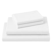 Four Piece White Cotton King Sheet Set