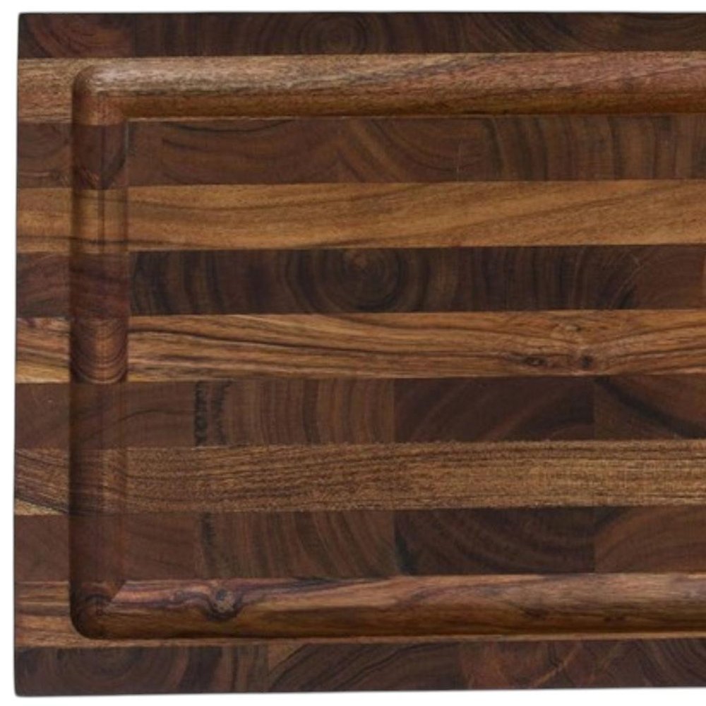 16" Brown Solid Wood Cutting Board With Juice Groove