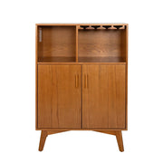 32" Brown Wood Accent Cabinet