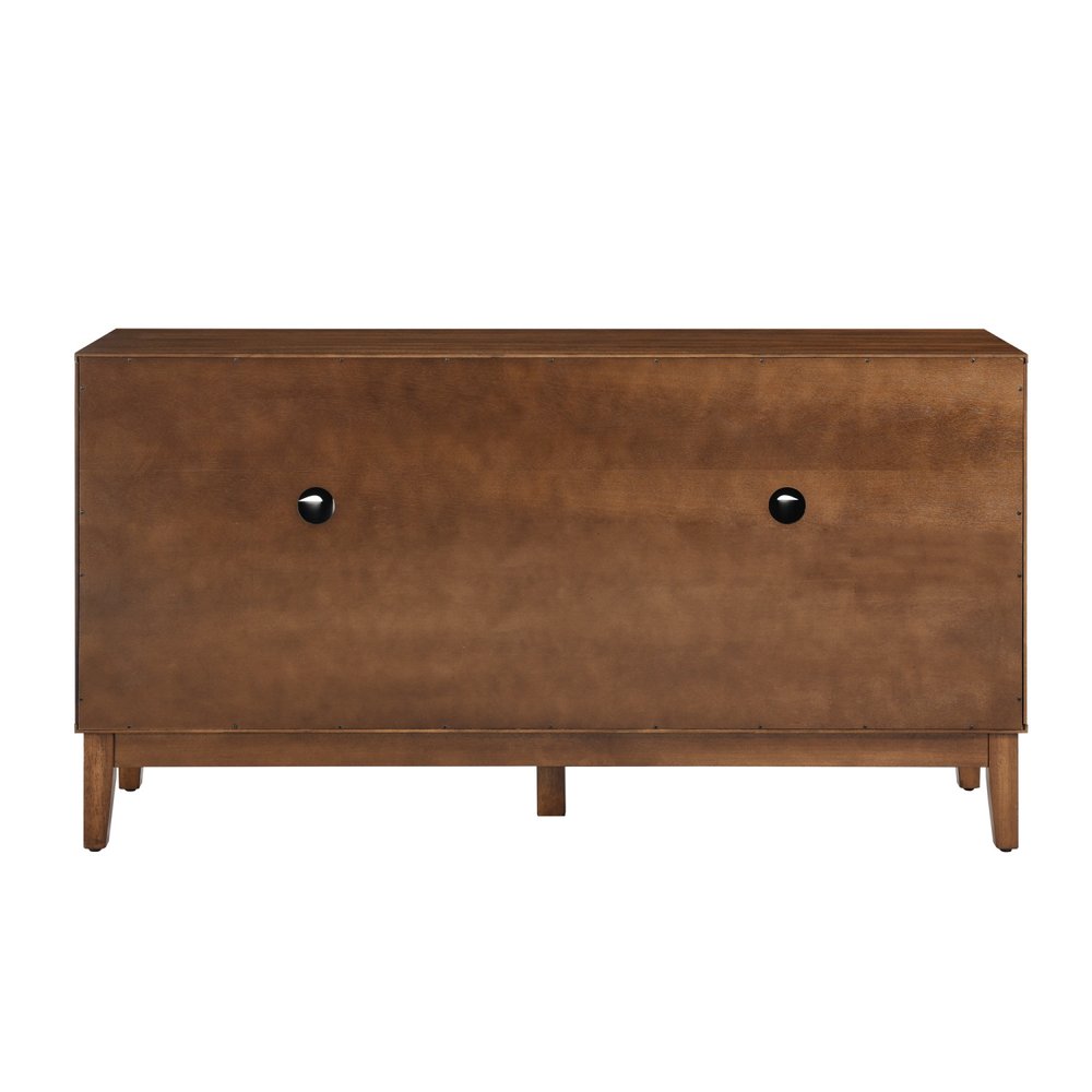 61" Brown Wood Sideboard With Four Doors