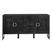 60" Black Wood Sideboard With Four Doors