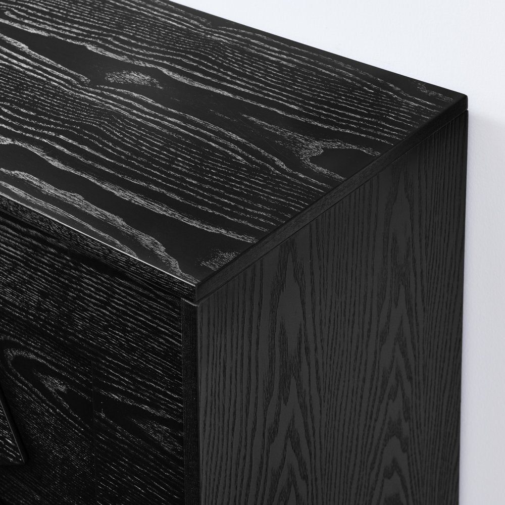 60" Black Wood Sideboard With Four Doors