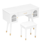 40" White Wood Vanity Table