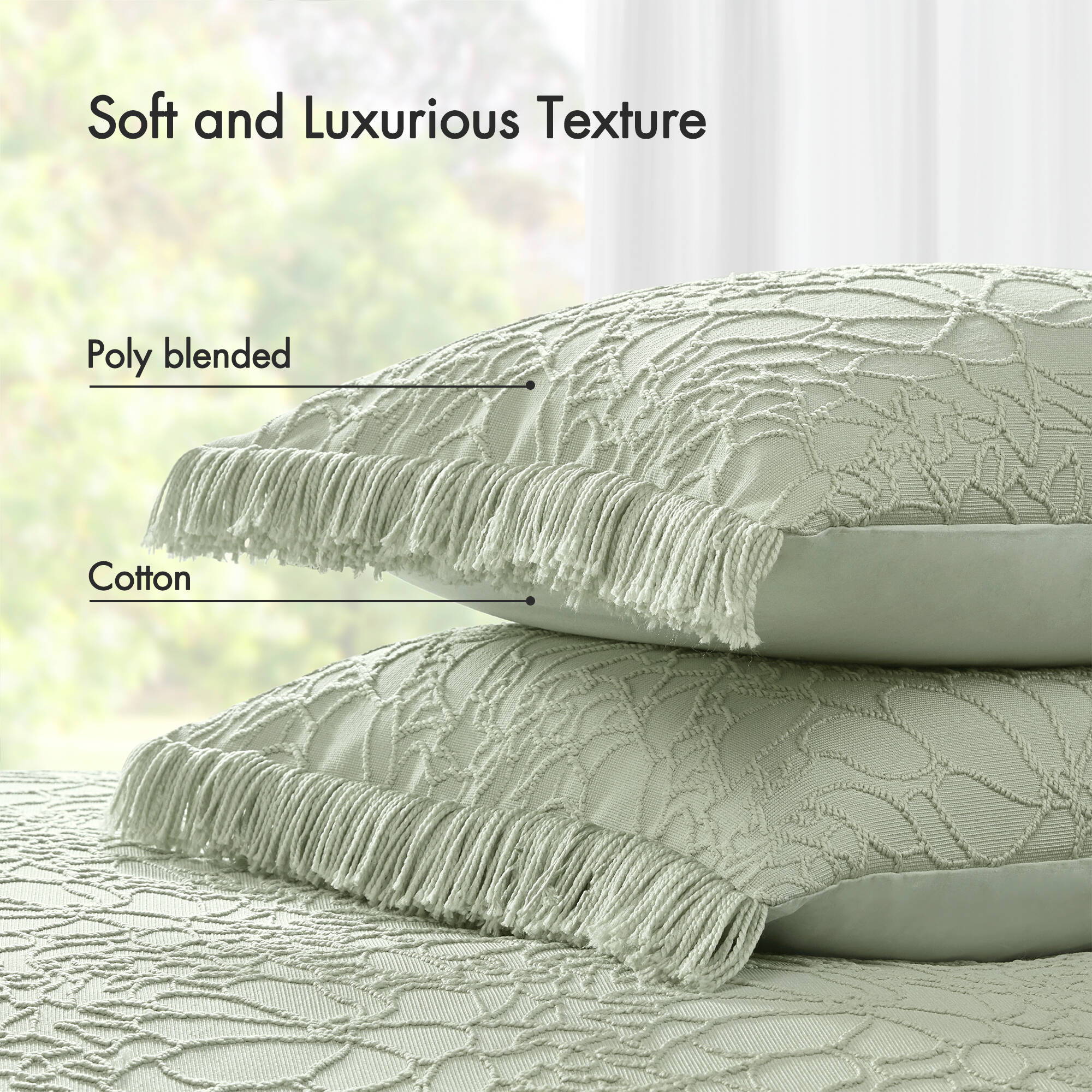 Willow - 3 Piece King Bedspread Set - Sage