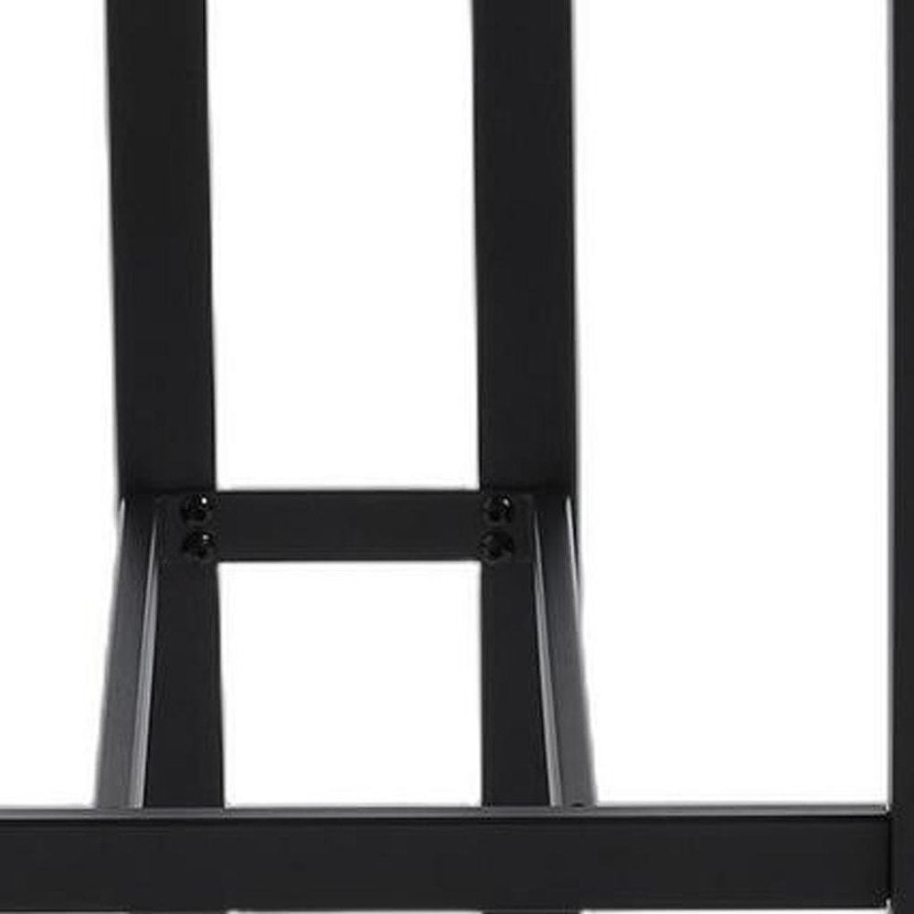 Set of Two 26" White and Black Fabric and Metal Counter Height Bar Chairs