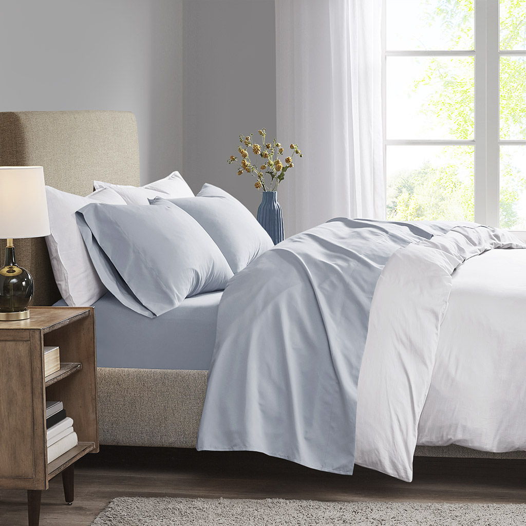 3M Microcell - Queen Luxurious Brushed Microfiber Deep Pocket Sheet Set - Blue