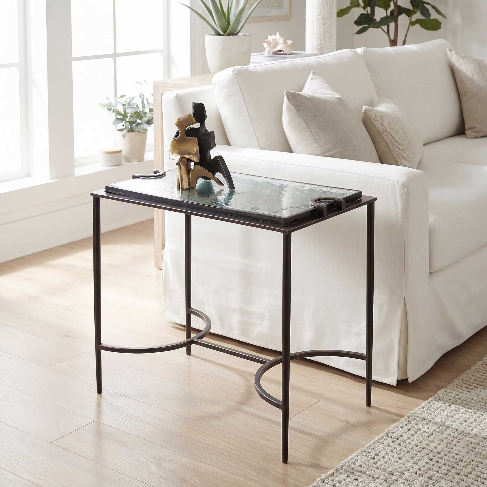 Eisen - Textured Glass Accent Table - Bronze