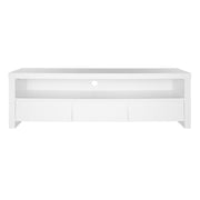59" White Enclosed and Open Storage TV Stand