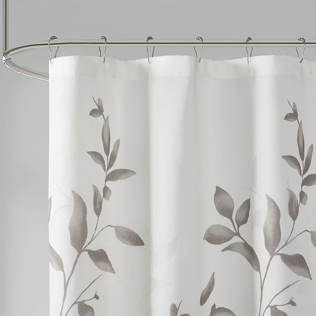 Cecily - 72" Burnout Printed Shower Curtain - Gray