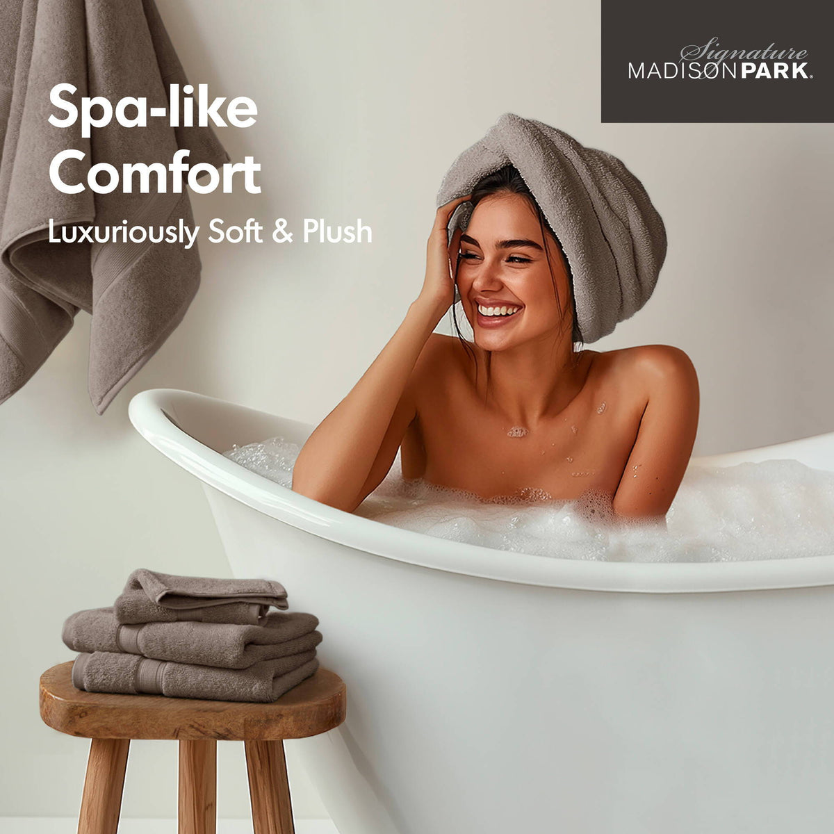 800GSM - 8 Piece Antimicrobial Towel Set - Mocha