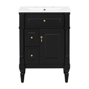 Freestanding Bathroom Vanity With Sink, Adjustable Shelf & Flip Drawer