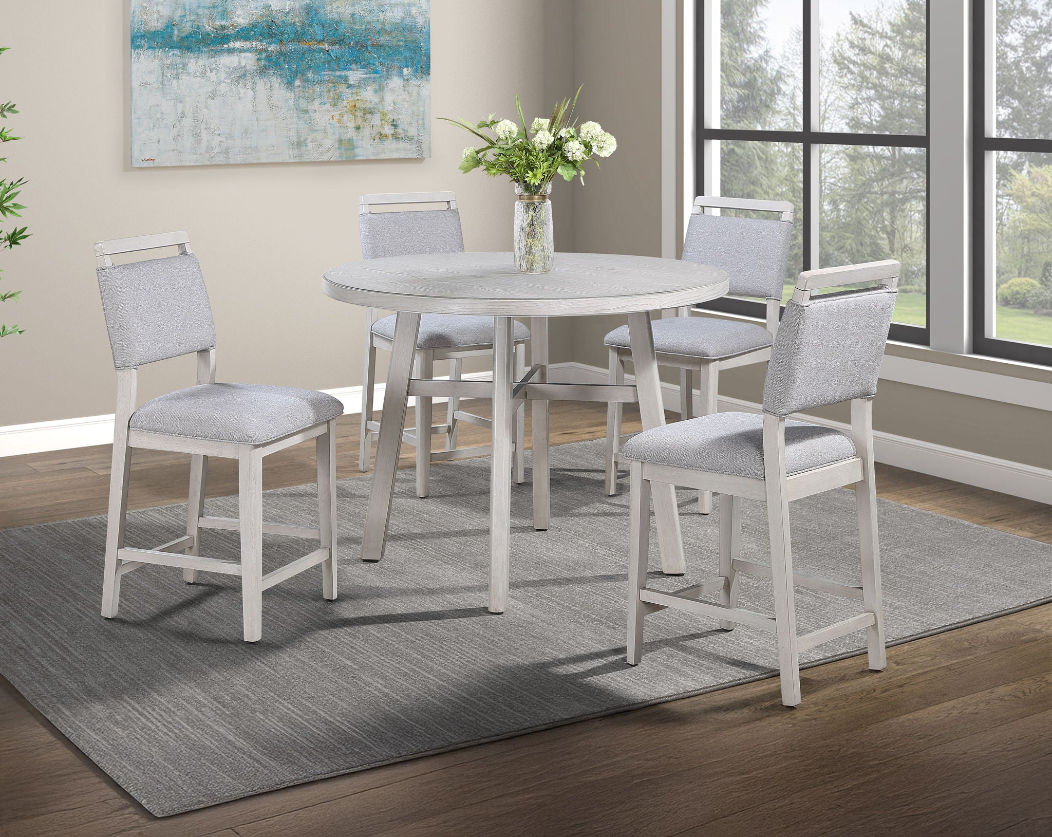 Blanche - Round Counter Height Table - Antique White