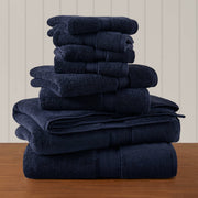 800GSM Ultra-Soft Absorbent 8 Piece Towel Set - Dark Navy