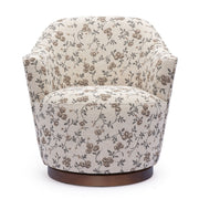 Skyla - Floral Jacquard Swivel Accent Chair - Beige