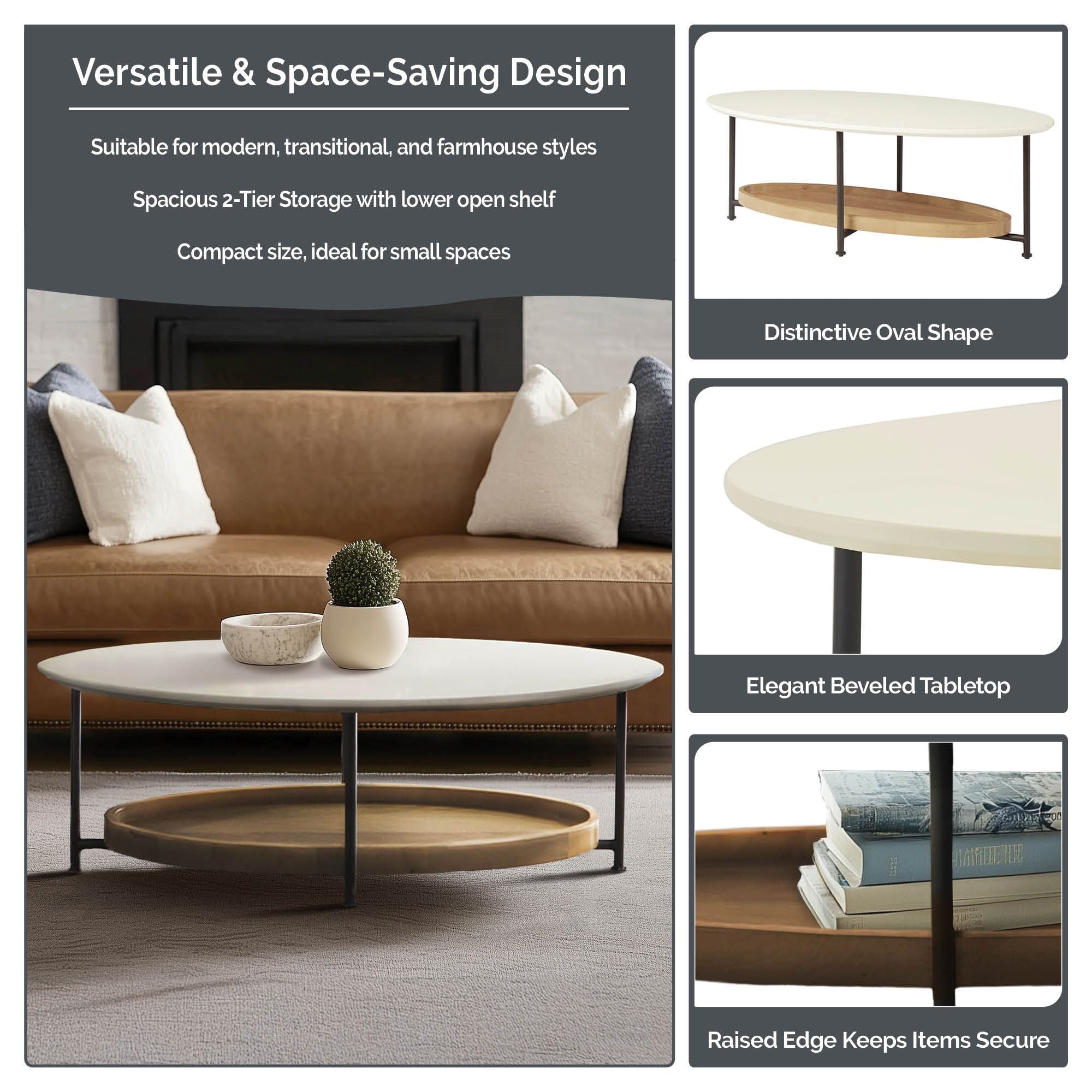 Beaumont - Coffee Table - White / Natural