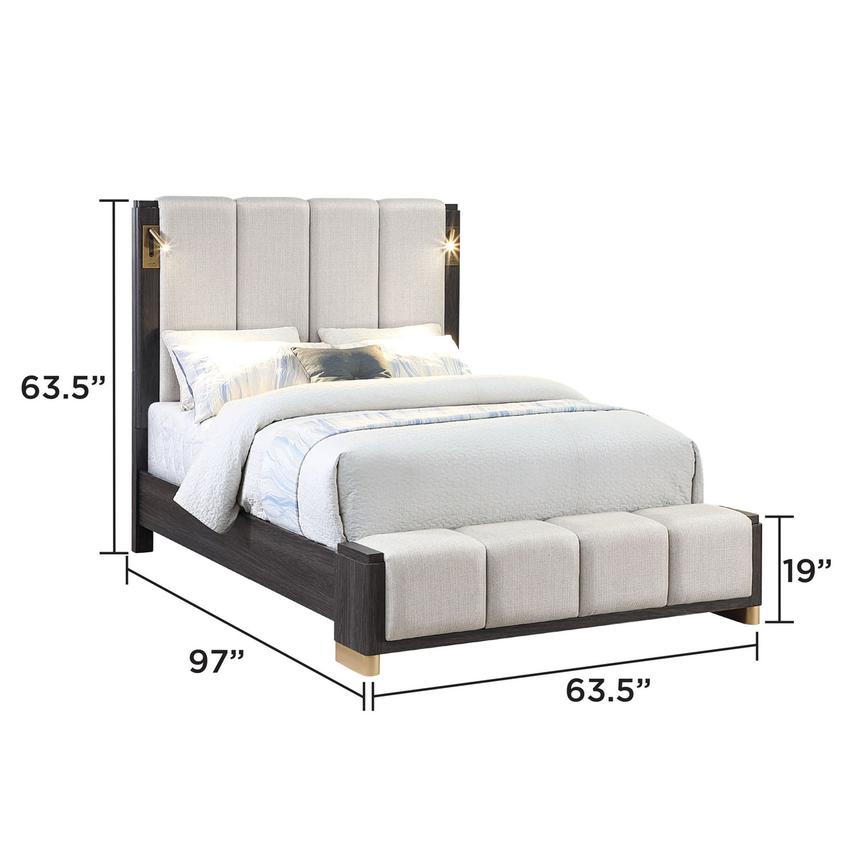 Clifton - Queen Bed Made With Upholstered Headboard And Footboard - Espresso