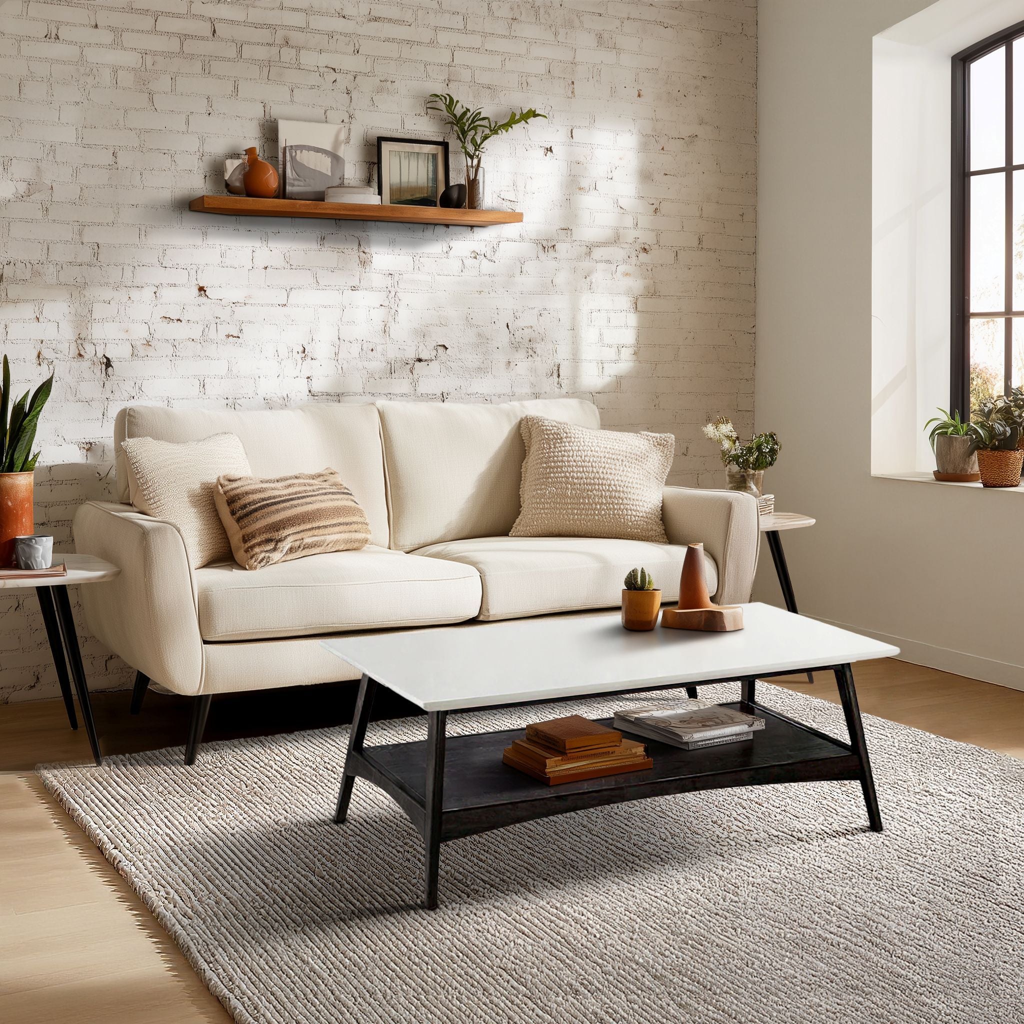 Parker - Coffee Table - Off-White / Black