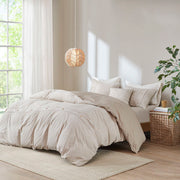 Dover - 5 Piece Organic Oversized Comforter Cover Set W / removable Insert - Natural