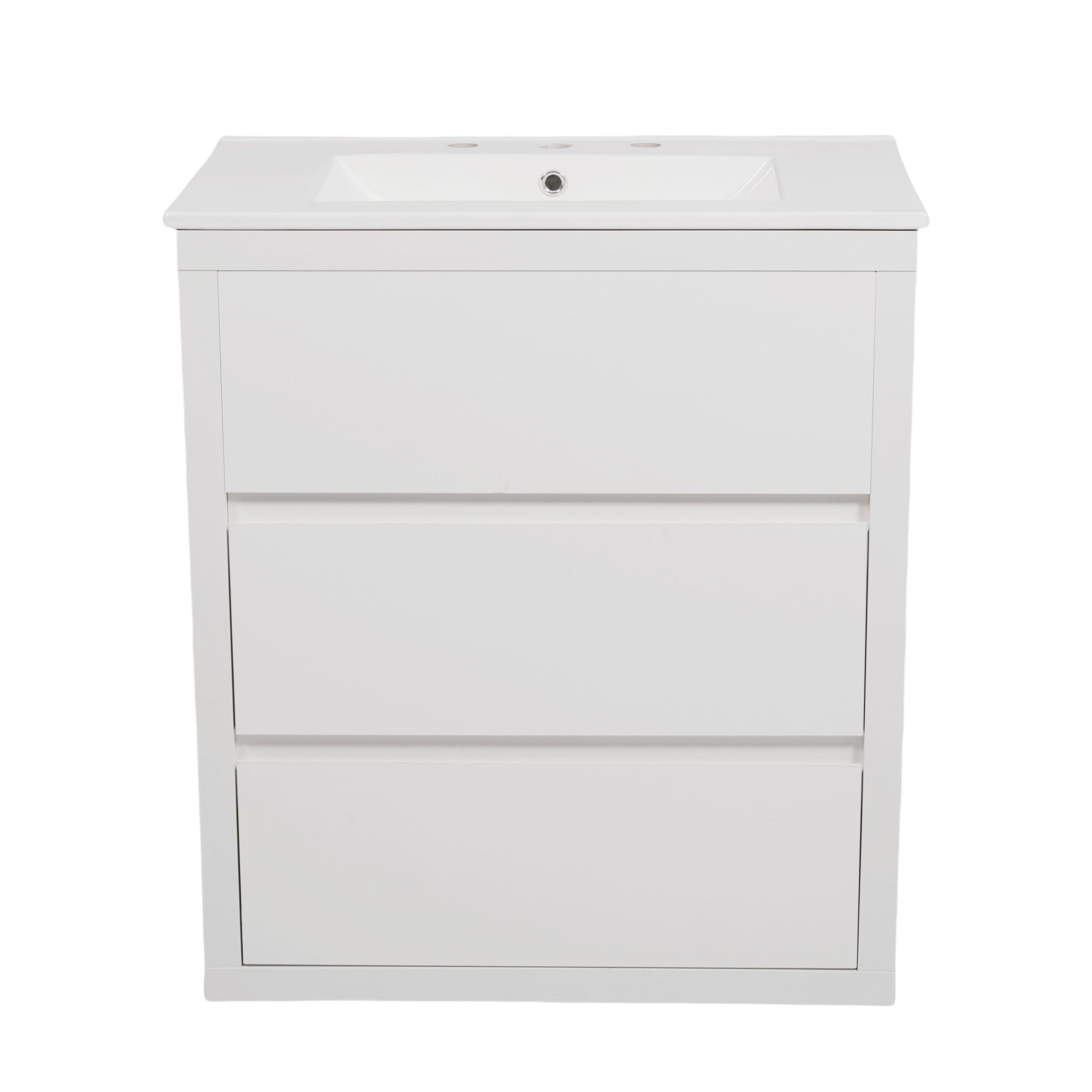 Double Sinks Bathroom Vanity Set With 2 Ceramic Basins