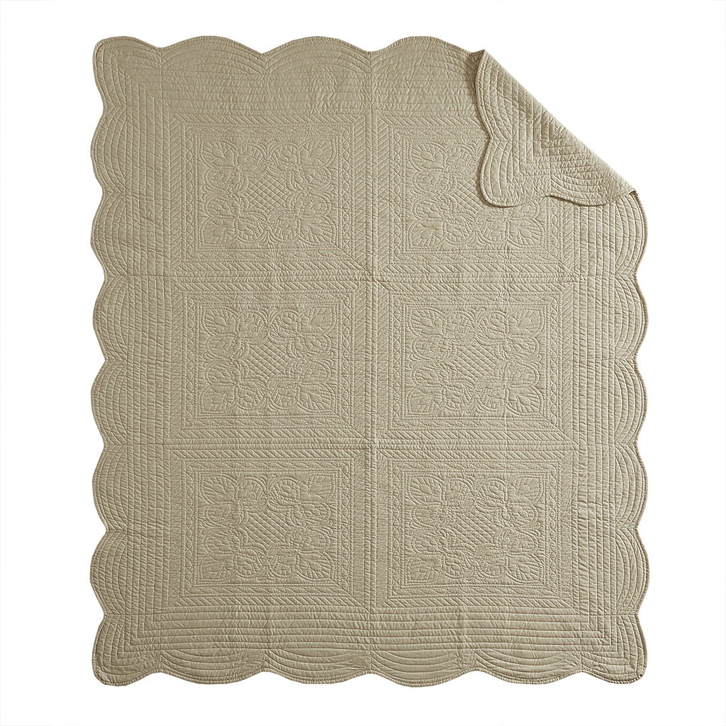 Tuscany - Oversized Quilted Throw - Khaki