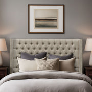 Amelia - Upholstered Wingback Headboard With Button Tufting & Nailhead Trim Woven - Beige