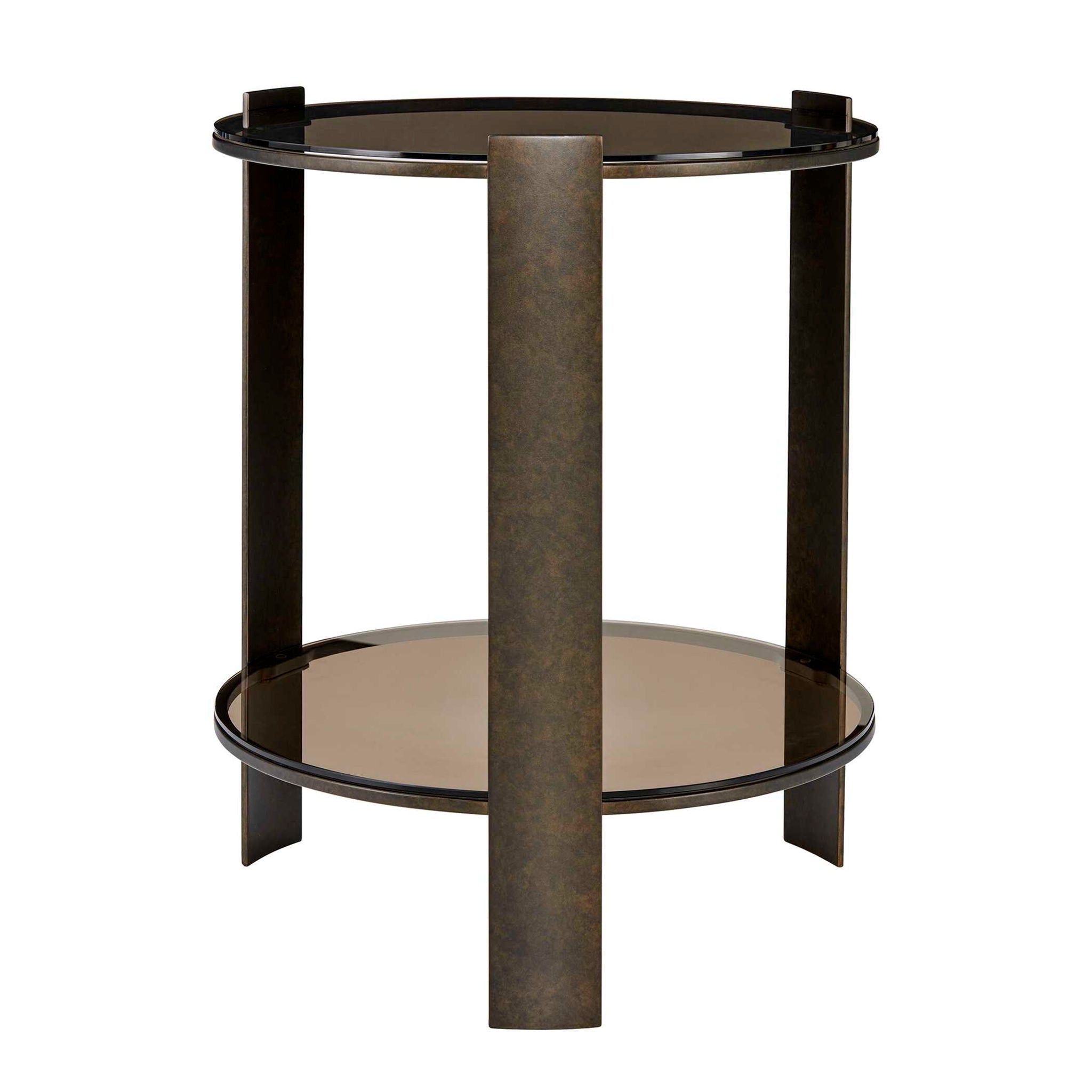 Hanson - Side Table - Bronze & Dark Glass