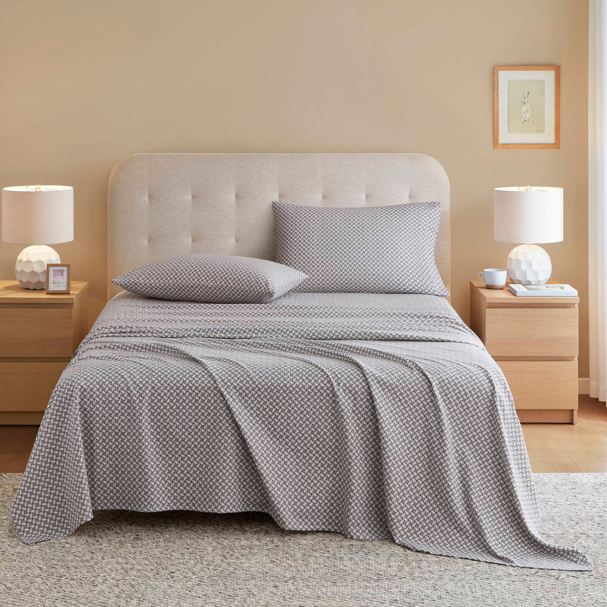 Cozy Cotton Flannel - Queen Printed Sheet Set - Snowflake