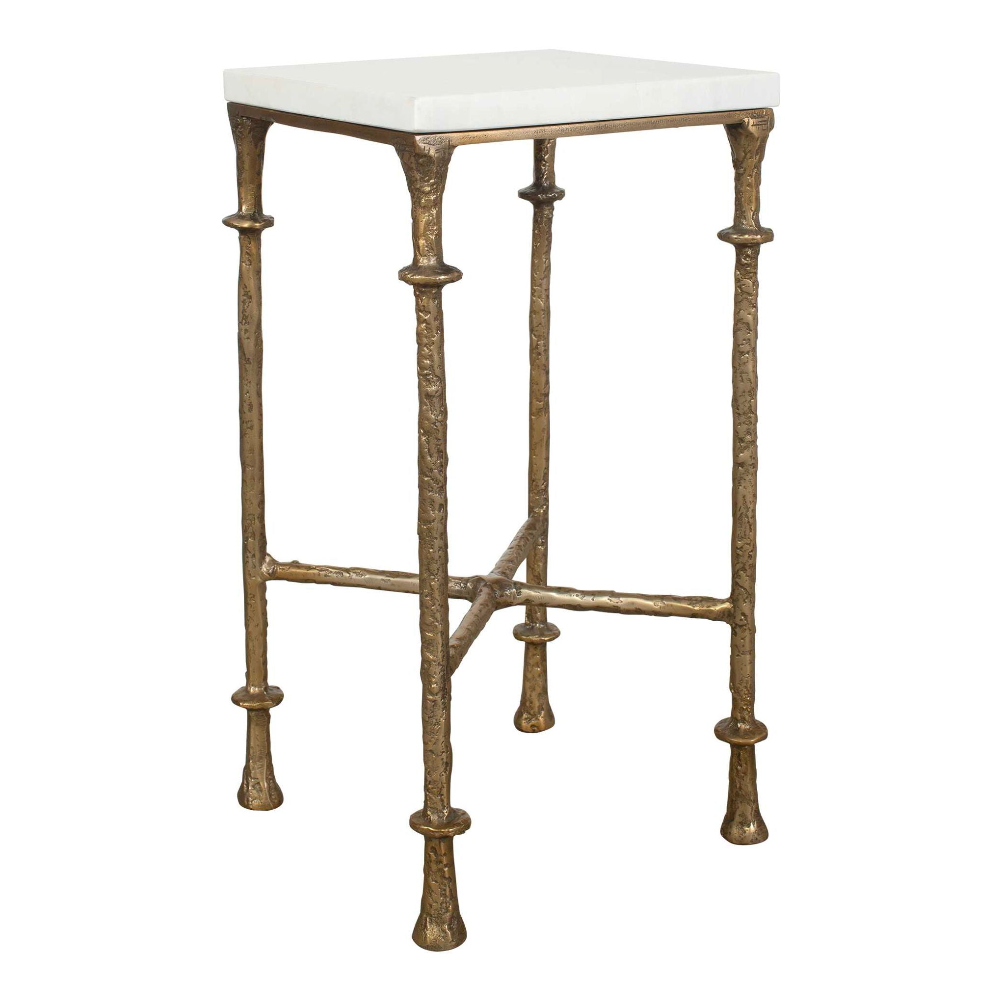 Penelope - Marble Accent Table - Brass / White