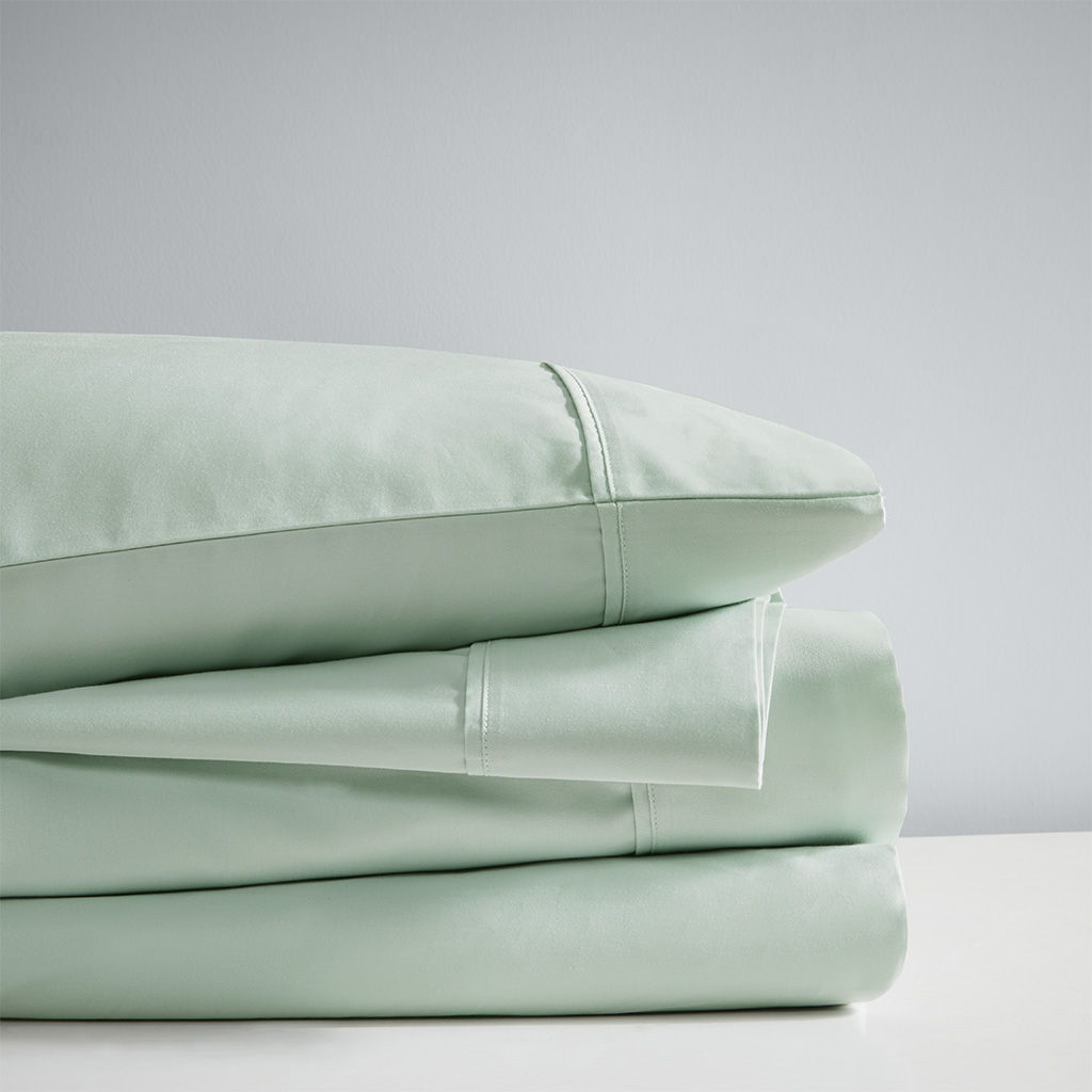 1000 Thread Count - HeiQ Smart Temperature Cotton Blend 4 Piece King Sheet Set - Seafoam