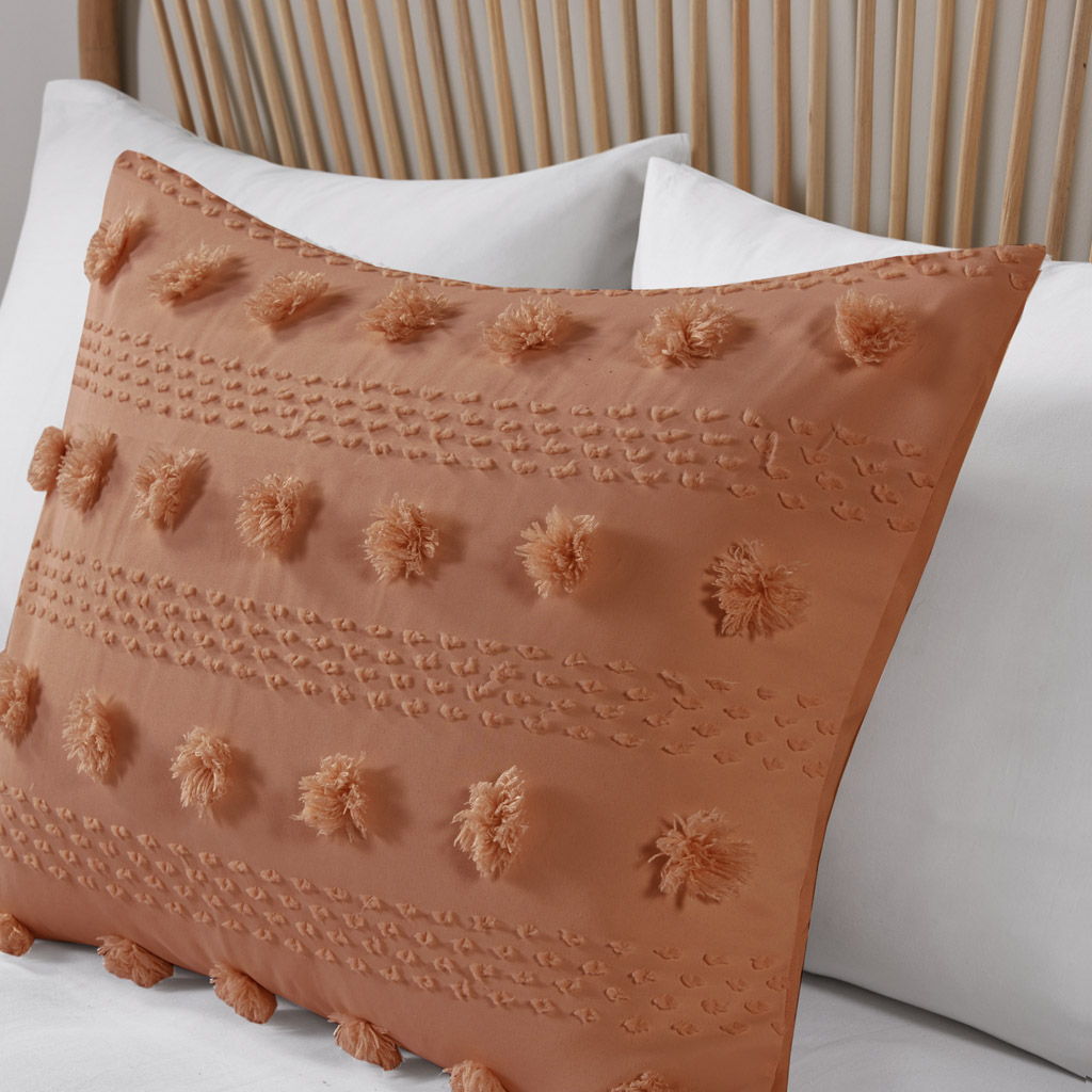 Lucy - Clip Jacquard Comforter Set - Orange