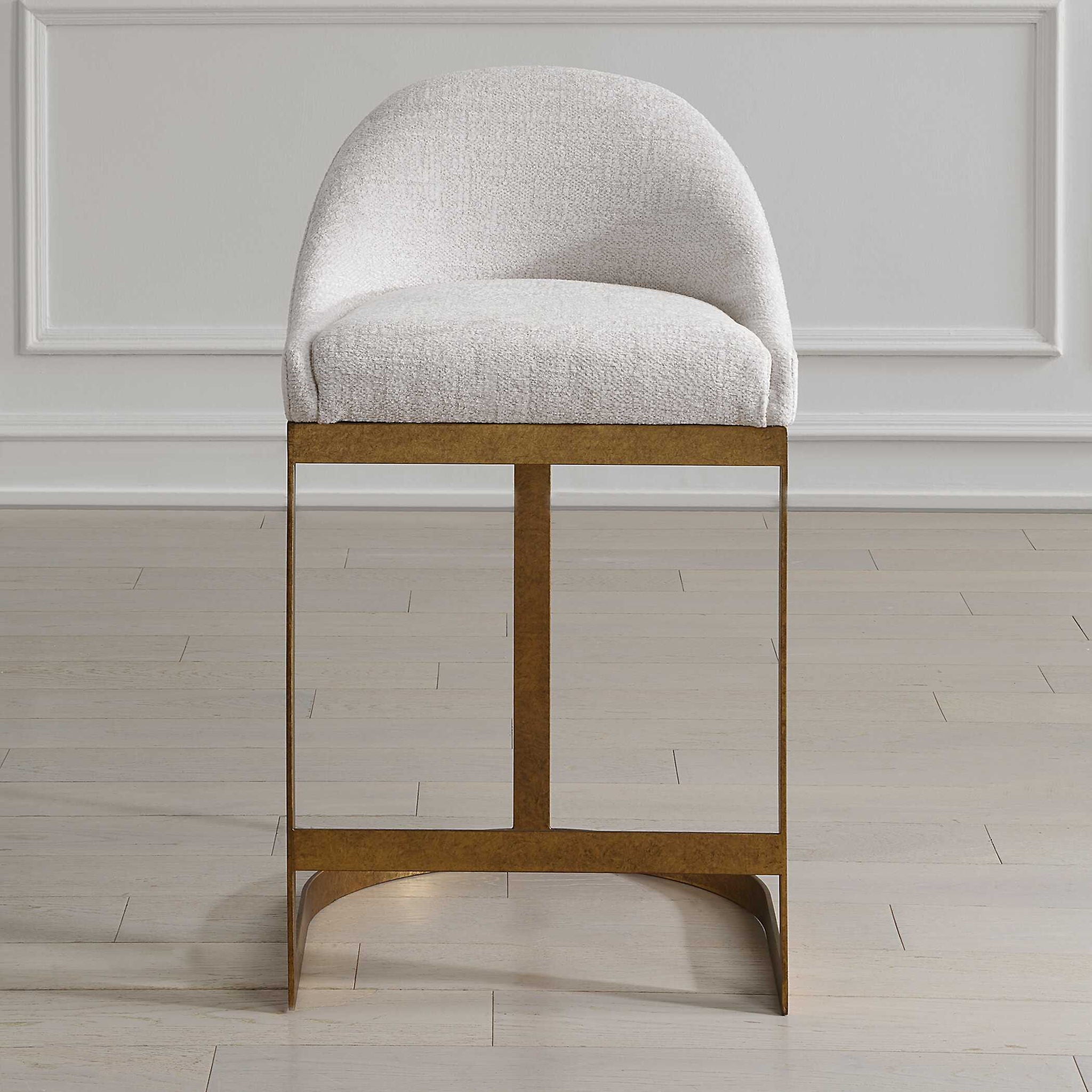 Ira - Counter Stool - Gold / Ivory