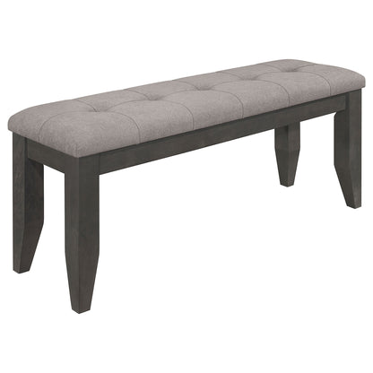 Erskin - Upholstered Dining Bench With Button Tufted Cushion - Dark Gray