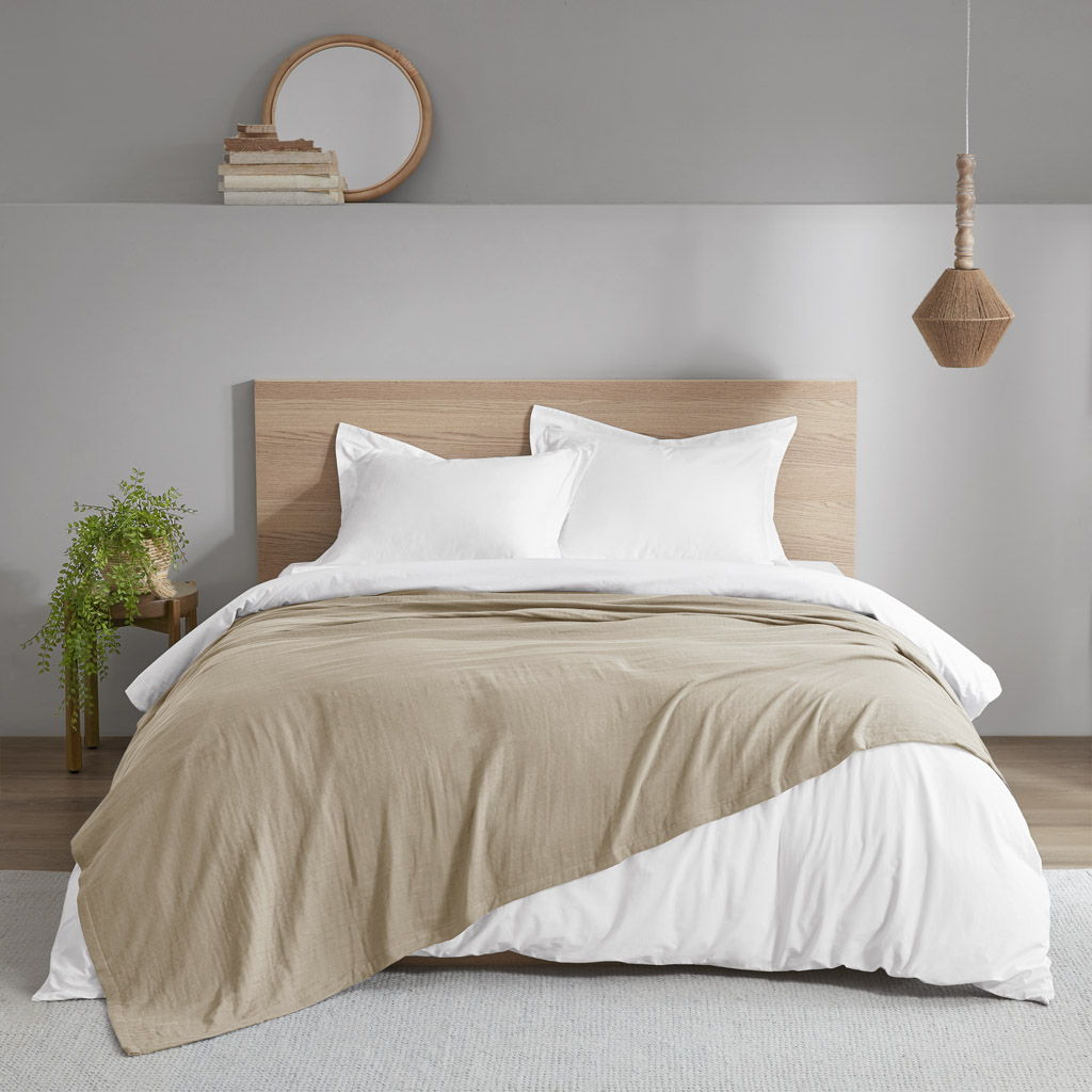 Gauze - 100% Cotton Lightweight Blanket - Tan