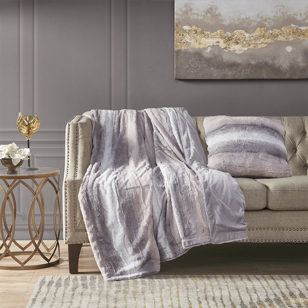 Zuri - Square Pillow - Blush / Gray