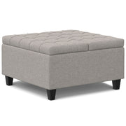 Harrison - Multifunctional Small Square Coffee Table Storage Ottoman - Gray
