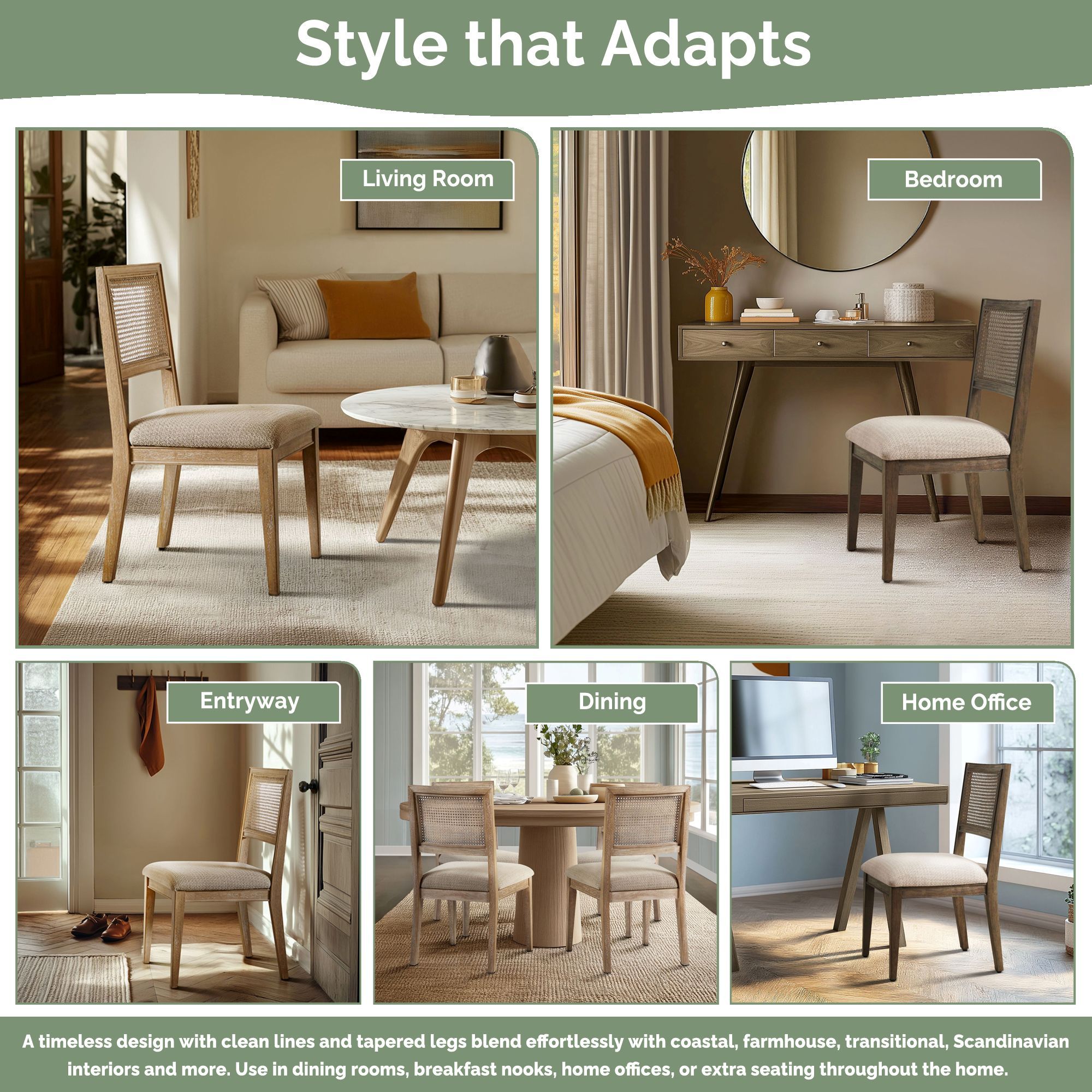 Kelly - Armless Dining Chair (Set of 2) - Brown